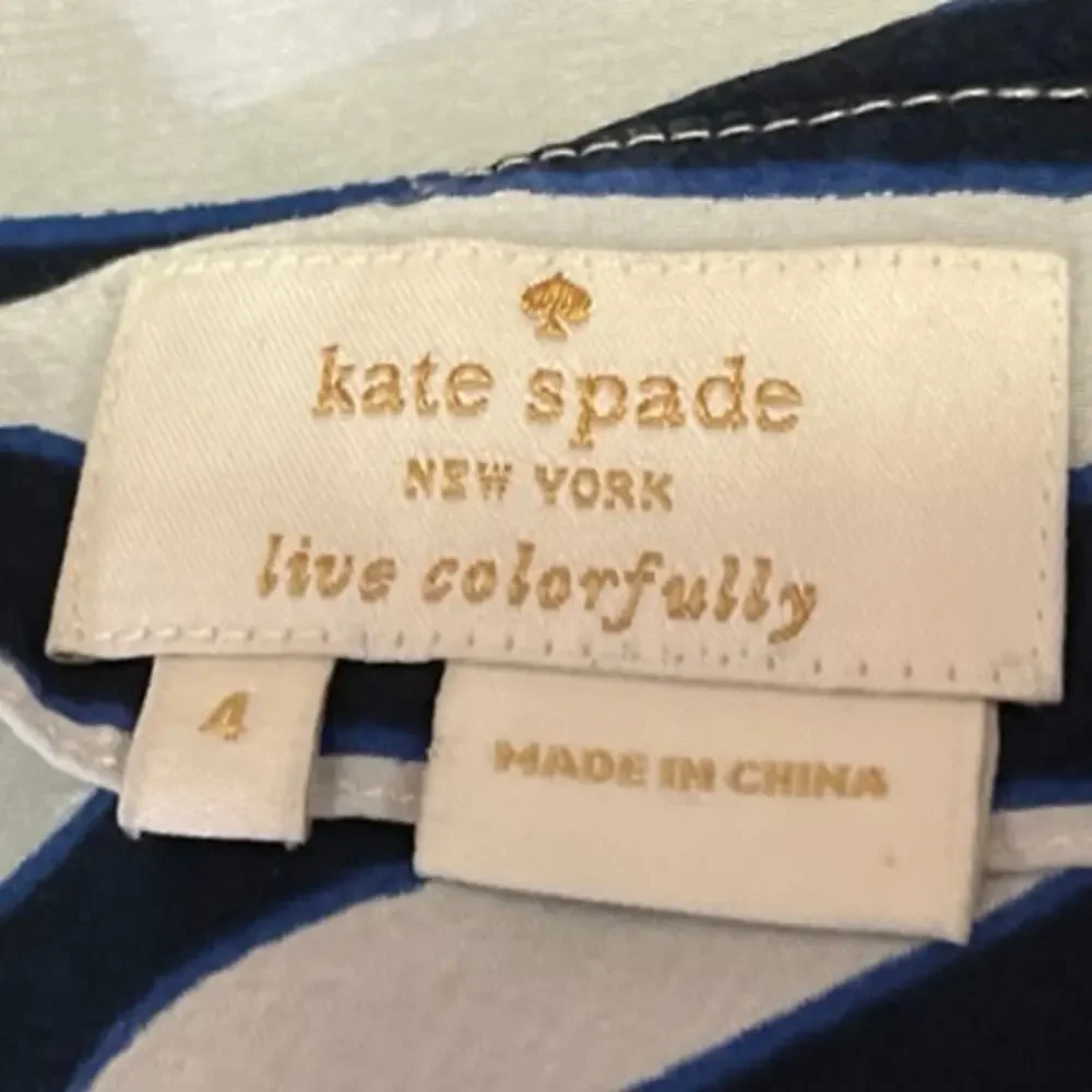 Kate Spade Black White Silk Striped Boat Neck Short Sleeve T Shirt Tee Top 4